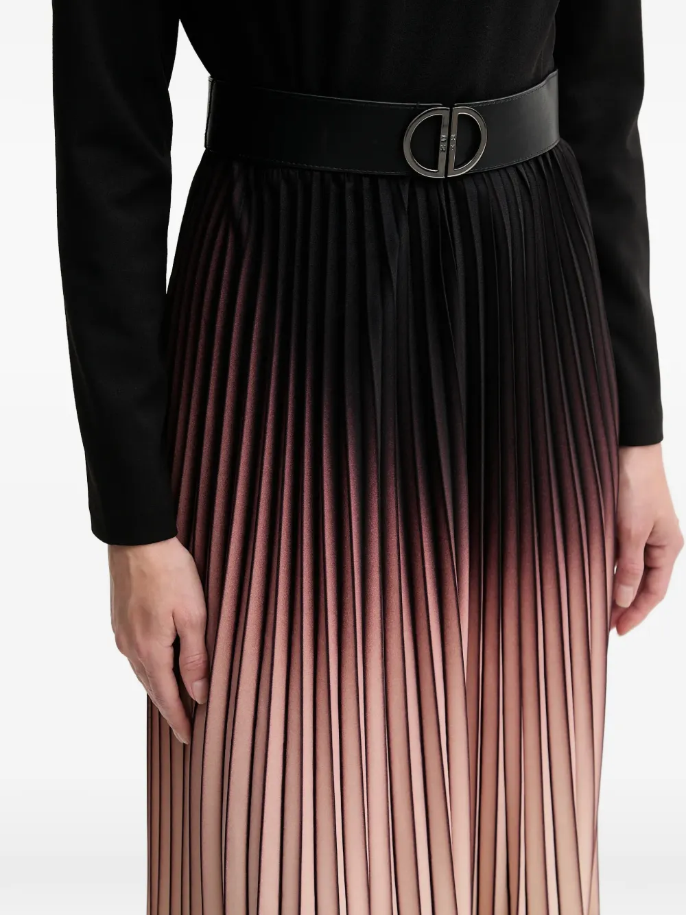 Dkny Petites Womens Ombre Polyester Midi Dress In Black