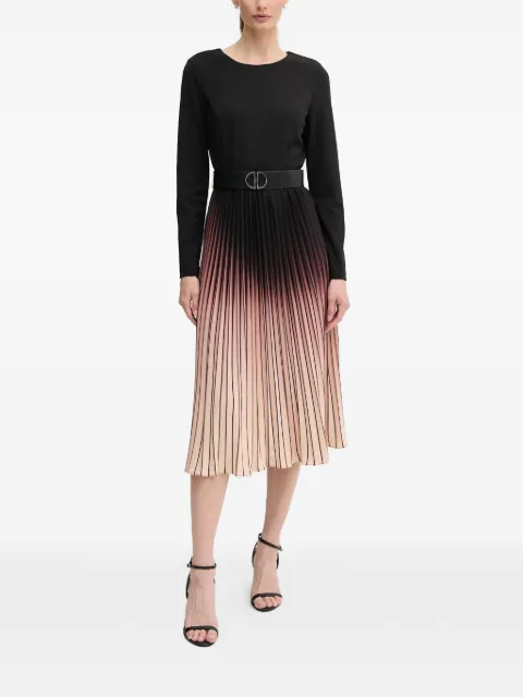 DKNY pleated belted midi dress