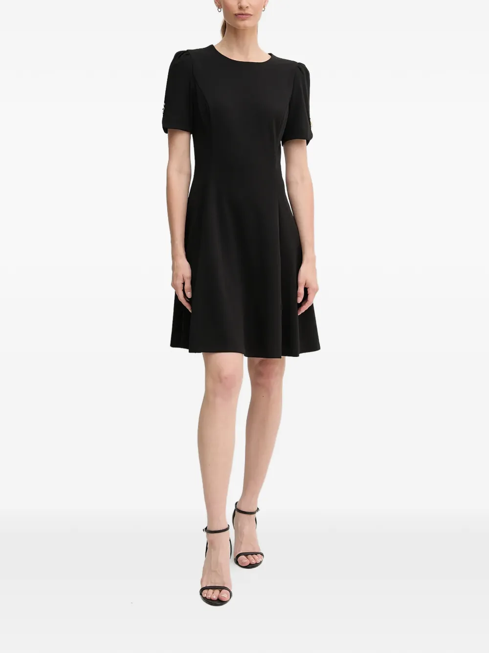 DKNY button detail mini dress - Zwart