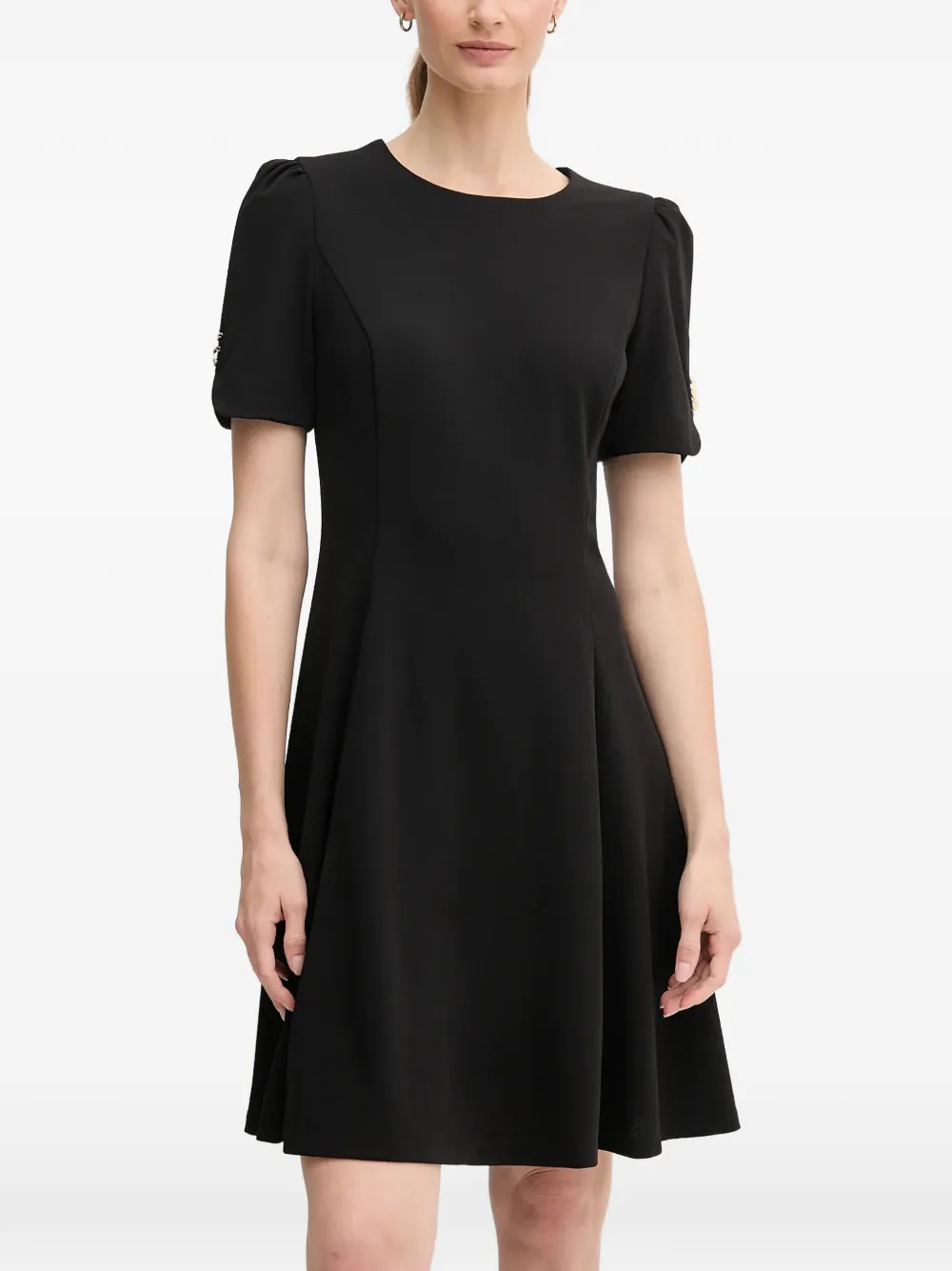 DKNY button detail mini dress - Nero