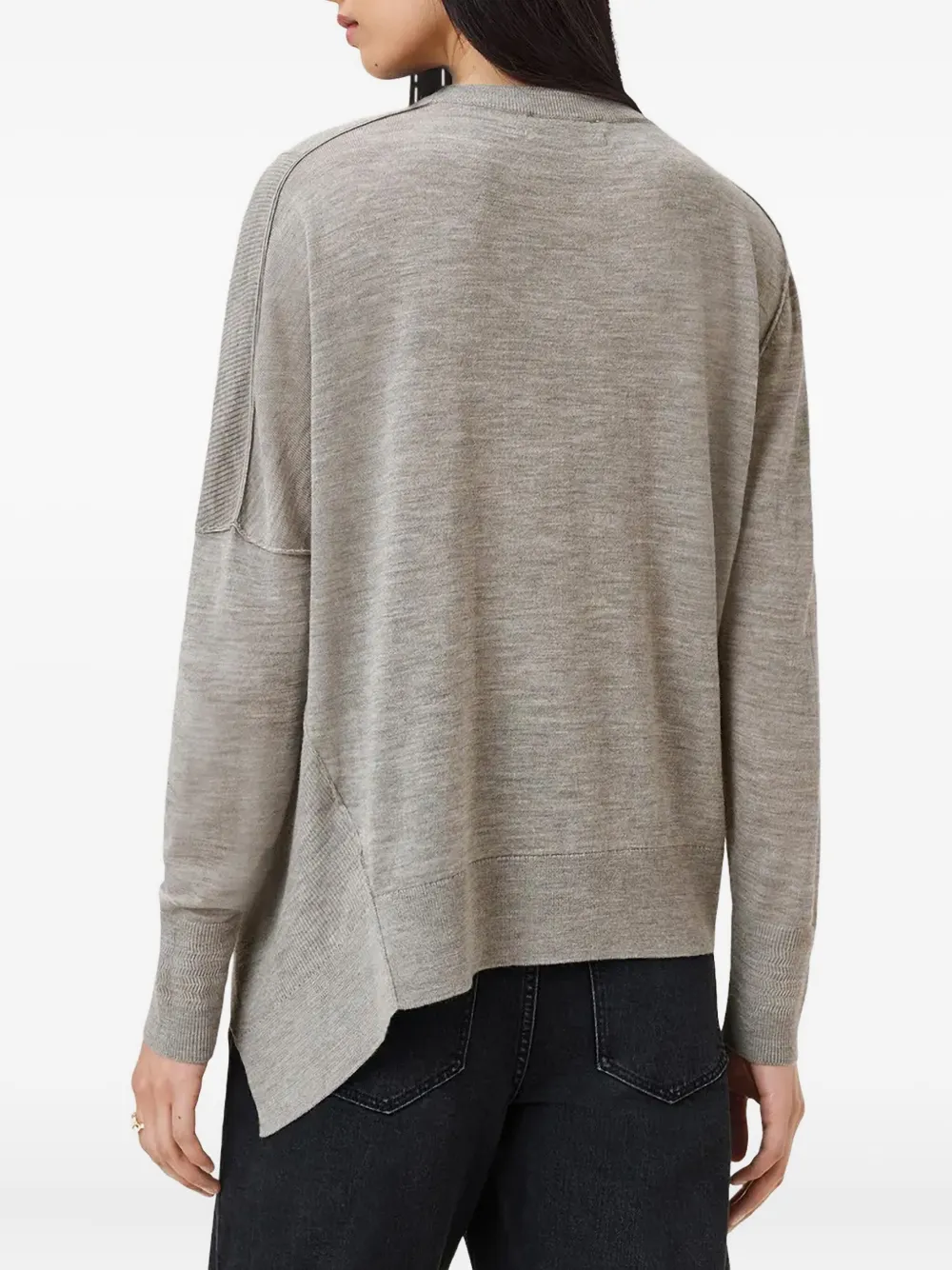 AllSaints Isla trui met ronde hals Beige