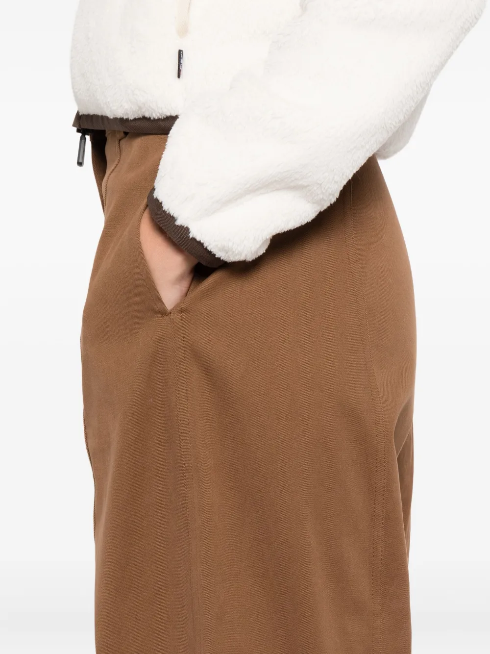Moncler Gabardine Trousers In Brown