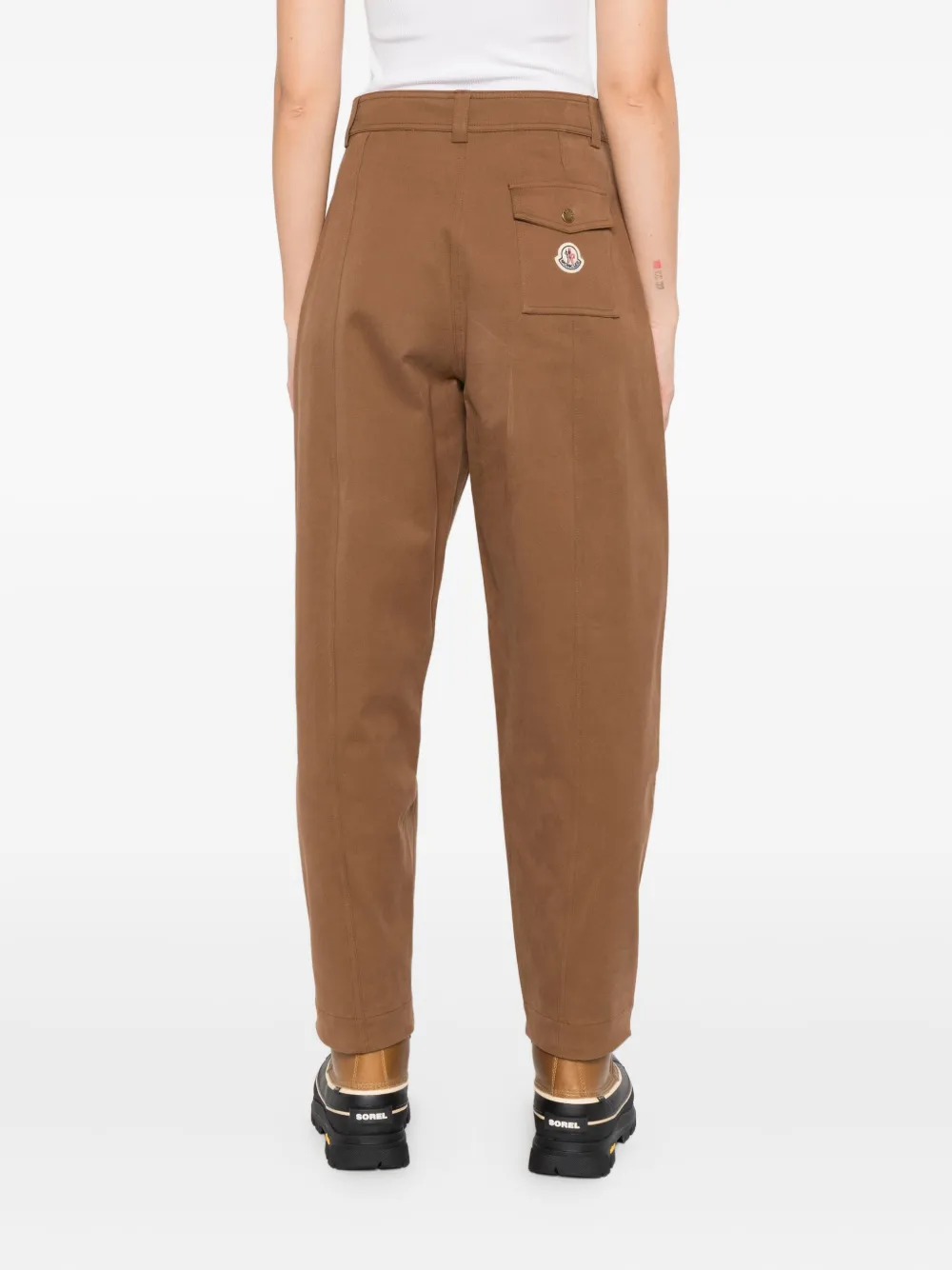 Moncler Gabardine Trousers In Brown