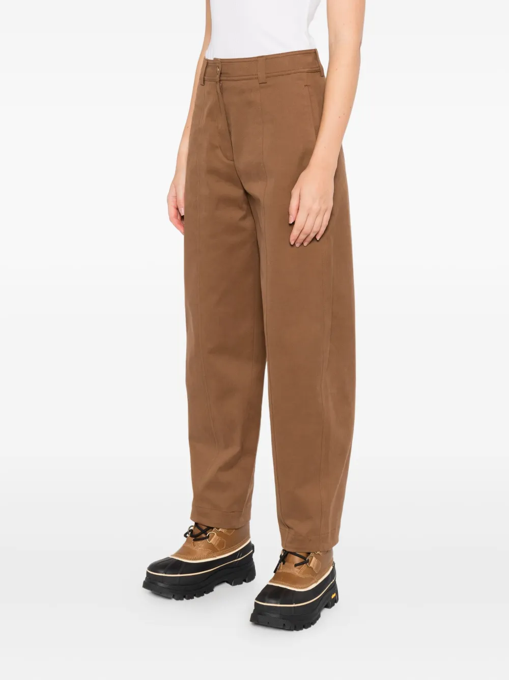 Moncler Gabardine Trousers In Brown