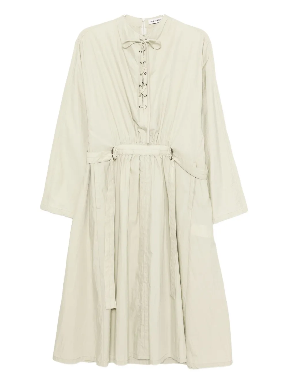 Low Classic Drawstring Belted Dress In Neutral