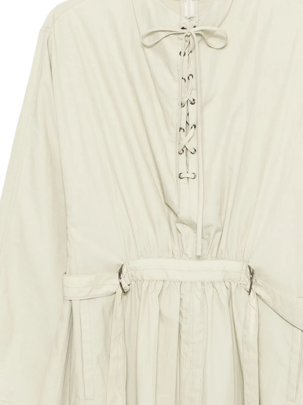 Low Classic Drawstring Belted Dress In Neutral