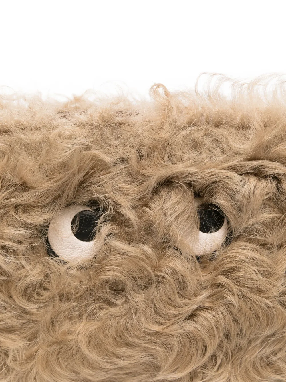 Anya Hindmarch Eye Detail Furry Texture Clutch Bag In Brown