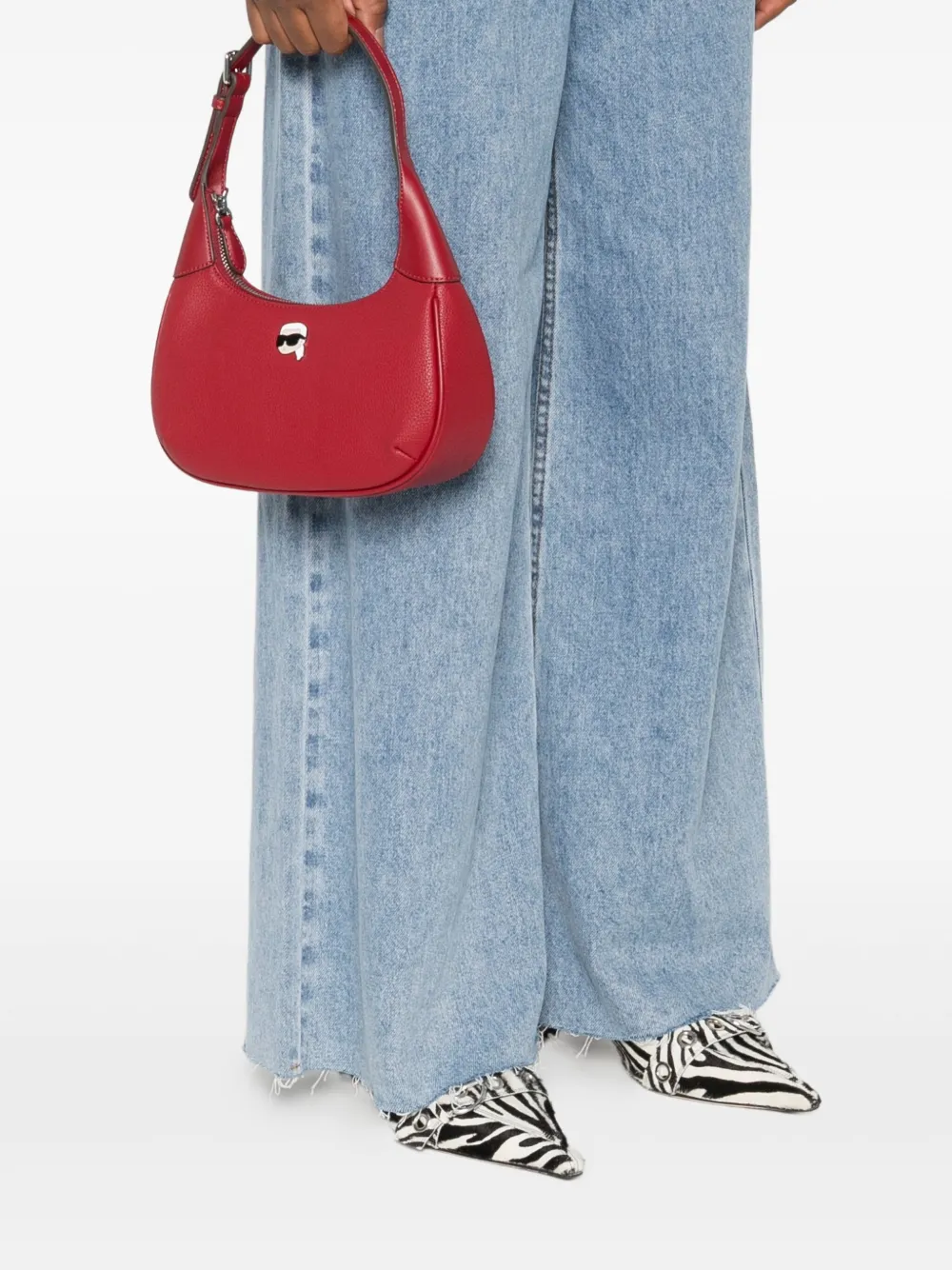 Karl Lagerfeld logo-patch shoulder bag - Rood