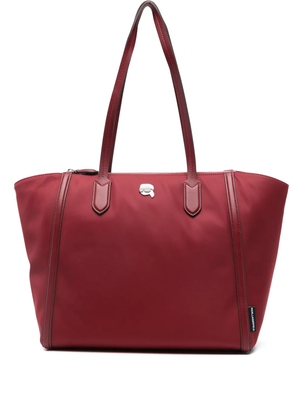 Karl Lagerfeld Leather-trimmed Tote Bag In Red