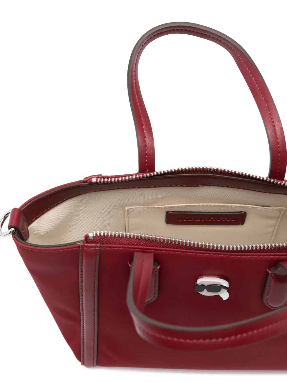 Karl Lagerfeld Logo-plaque Tote Bag In Red