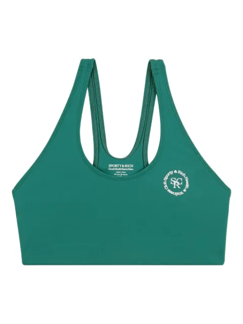 Sporty & Rich racer-back logo-detail sports bra 