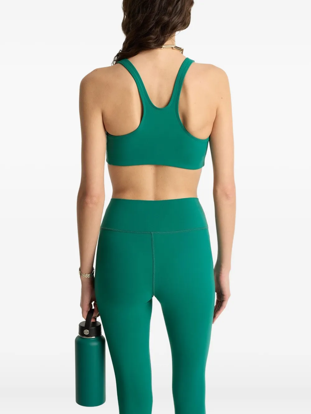 Sporty & Rich Sport-bh met racerback en logodetail - Groen