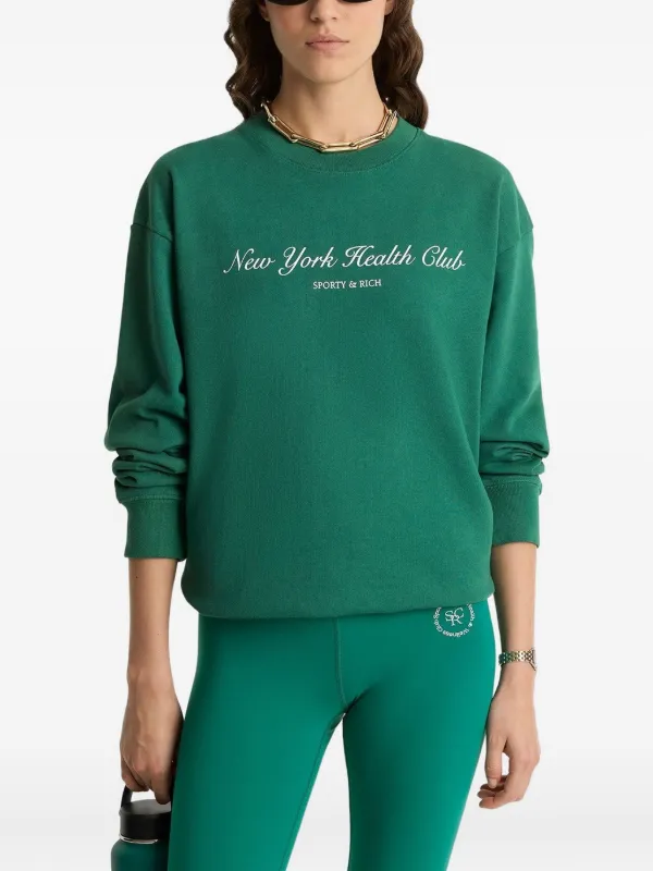 新品・未使用☆Sporty＆Richグリーンスウェット M Sporty & Rich スウェットシャツ | グリーン | FARFETCH JP