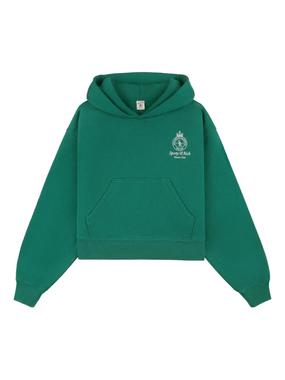 Sporty & Rich logo-embroidered hoodie | Green | Image 1