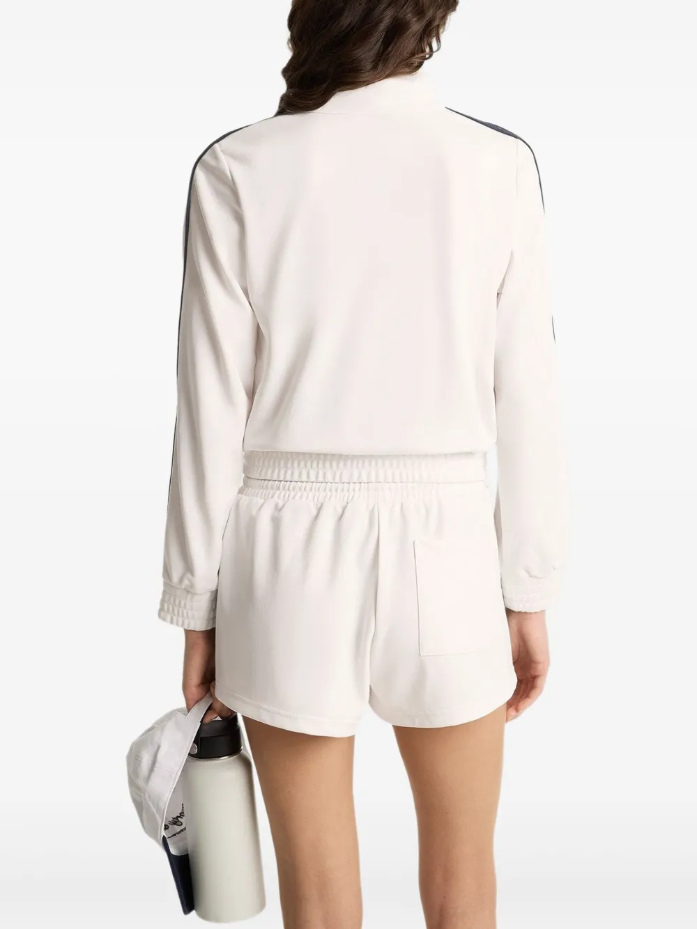 Sporty And Rich Logo-embroidered Side-stripe Shorts In Gold