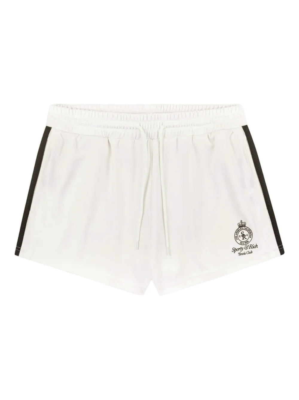 Sporty & Rich logo-embroidered side-stripe shorts | White | Image 1