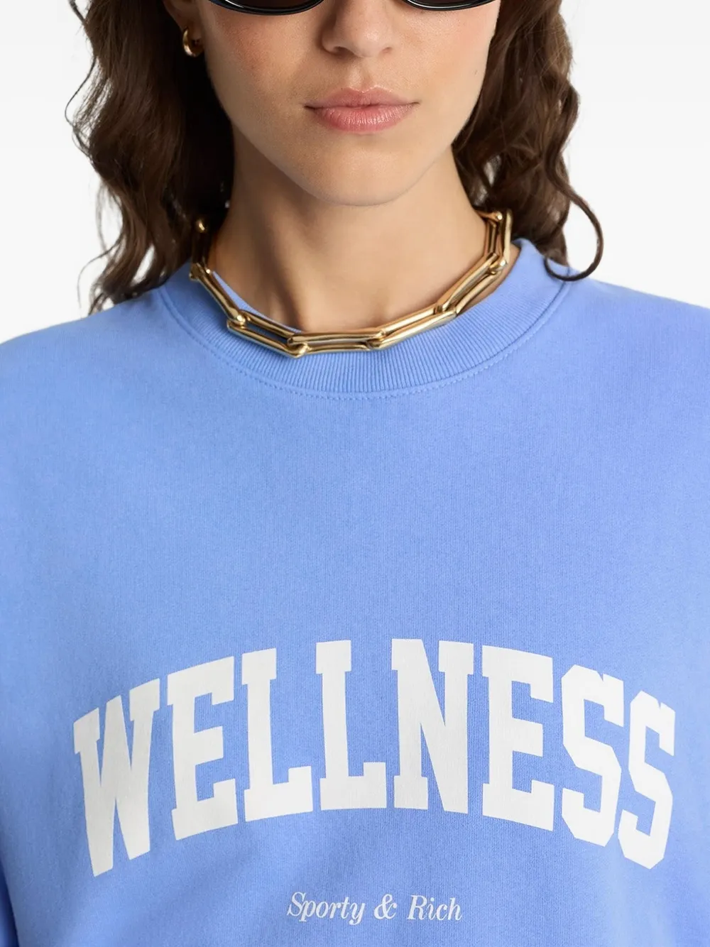 Sporty And Rich Cotton Sweatshirt In Blue