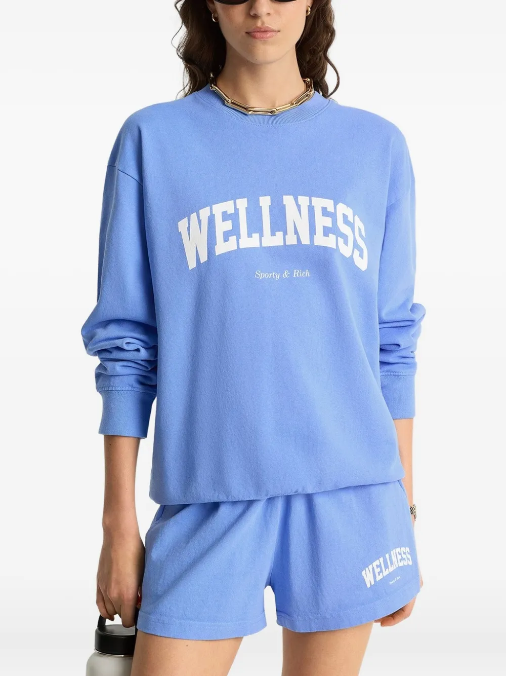 Sporty And Rich Cotton Sweatshirt In Blue