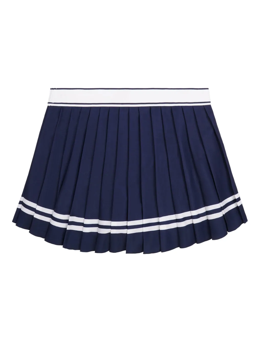 Sporty And Rich Pleated Stripe Mini Skirt In Blue