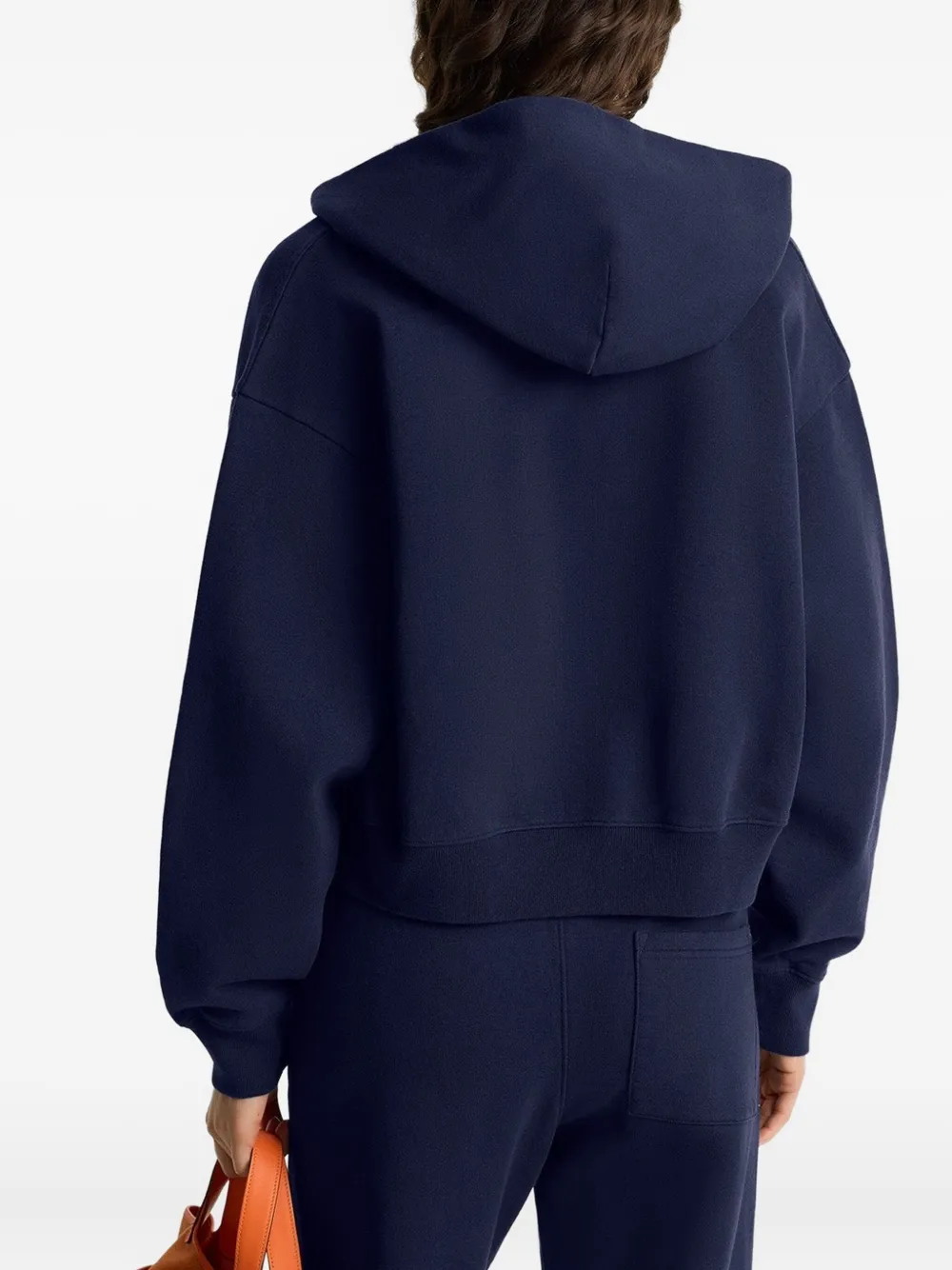 Sporty And Rich Zip-up Hooded Top In Blue