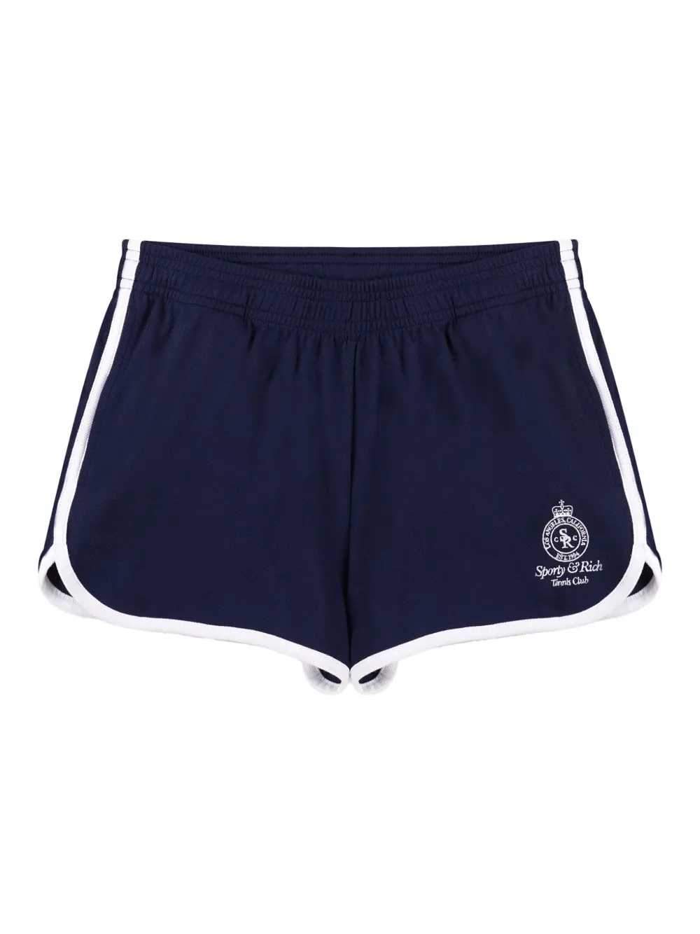 Sporty And Rich Logo-embroidered Shorts In Blue