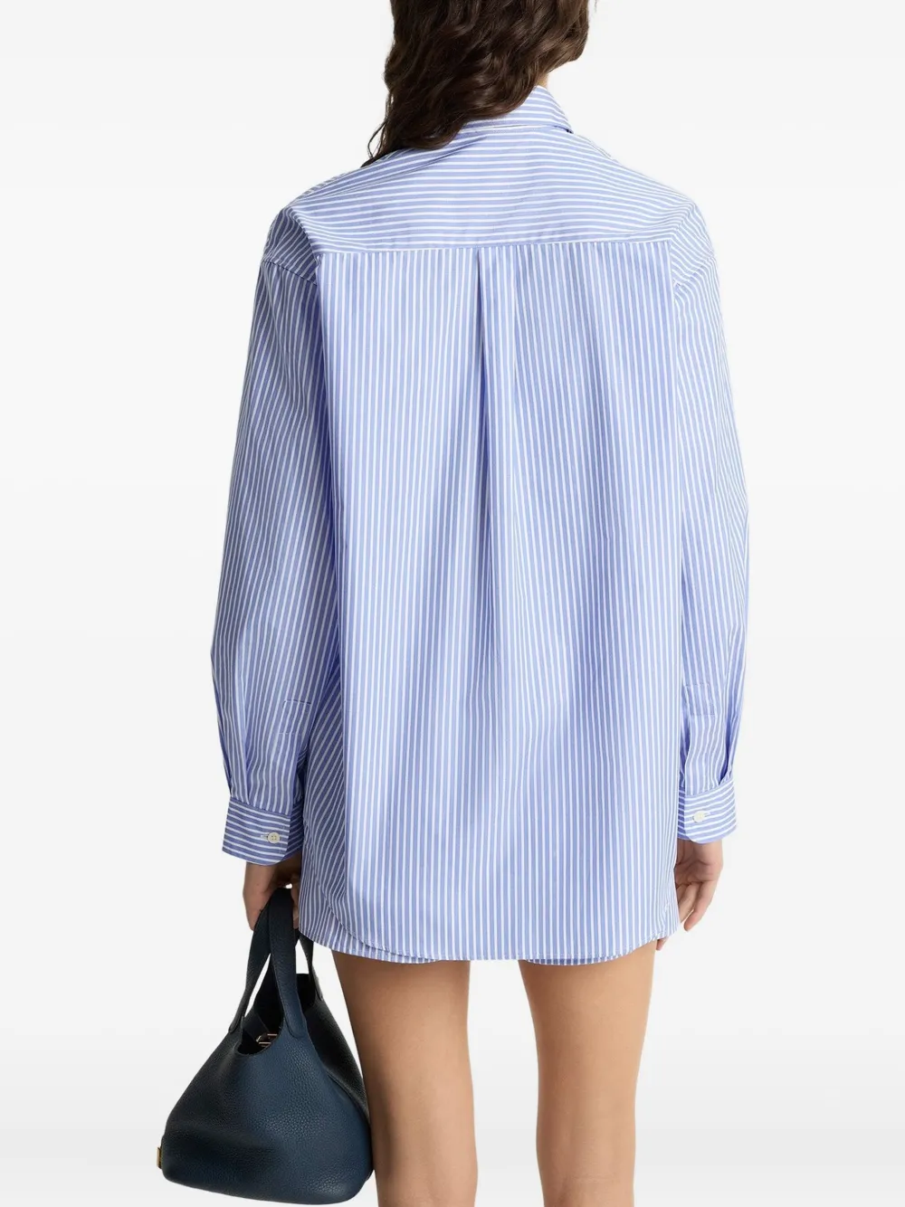 Sporty & Rich Gestreept blouse met borduurwerk Blauw