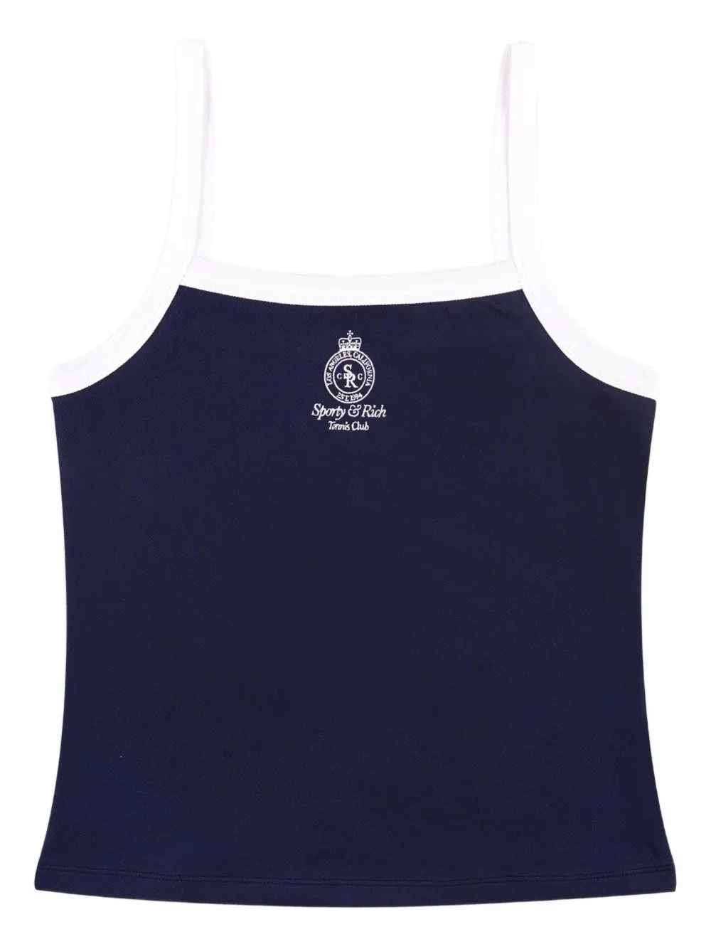 Sporty & Rich contrast-binding ribbed top | Blue | Image 1