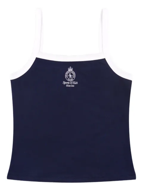 Sporty & Rich contrast-binding ribbed top