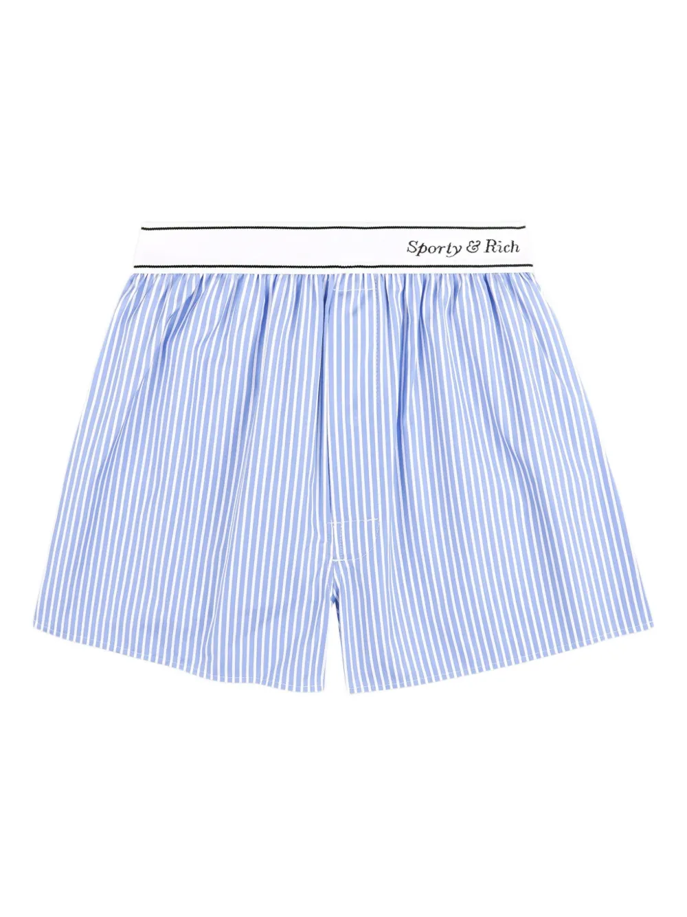 Sporty And Rich Italic-logo Striped-pattern Boxer Shorts In Blue