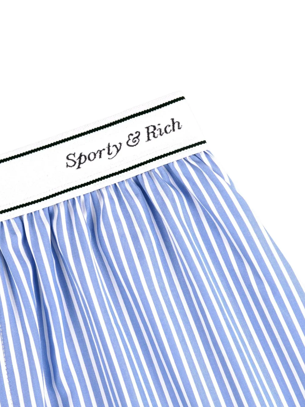Sporty And Rich Italic-logo Striped-pattern Boxer Shorts In Blue