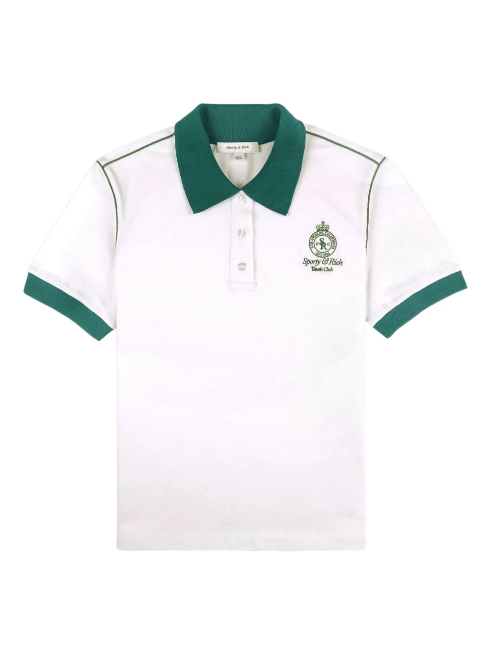 Sporty & Rich contrast-collar polo top | White | Image 1