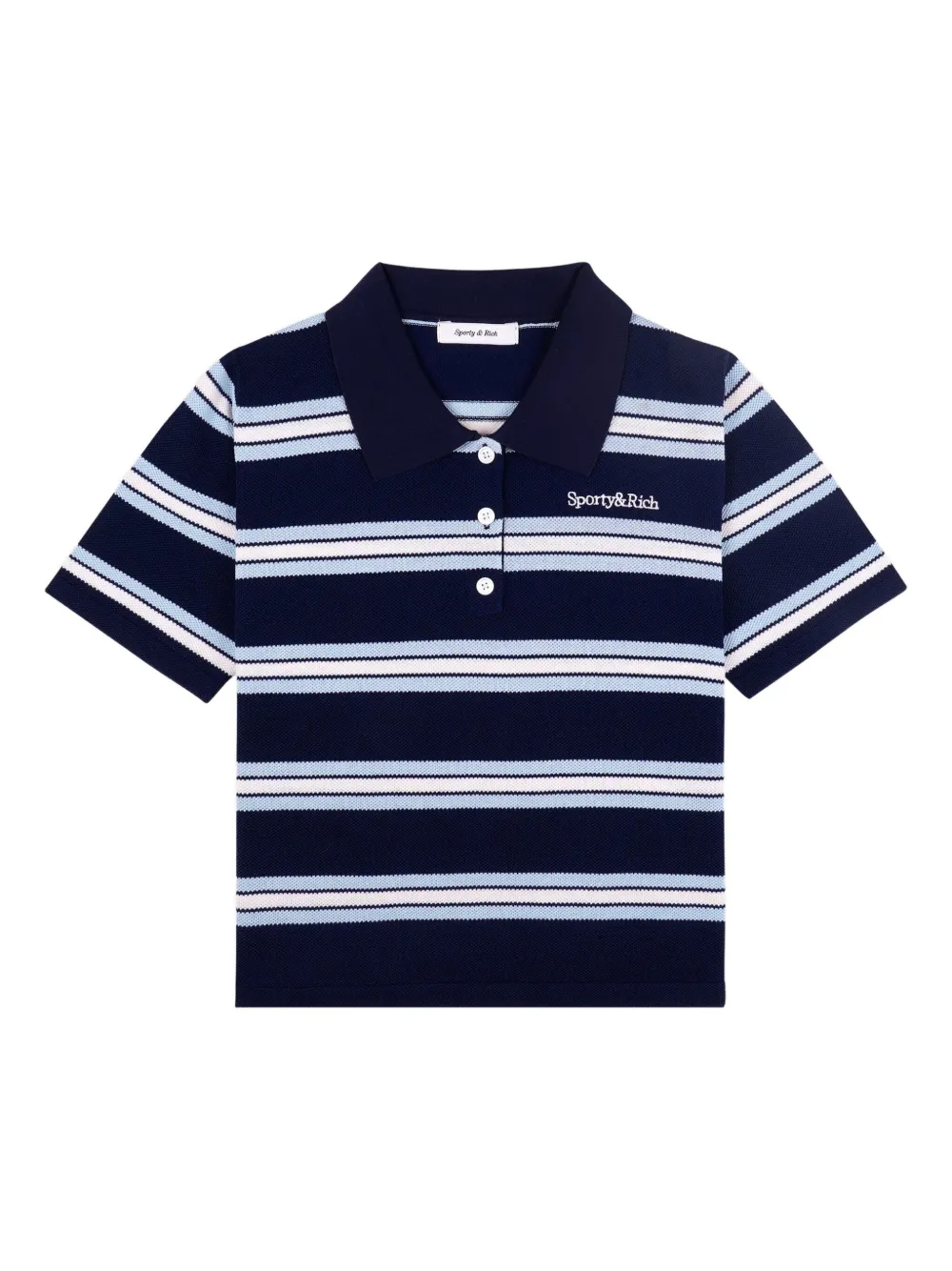 Sporty & Rich striped polo shirt | Blue | Image 1
