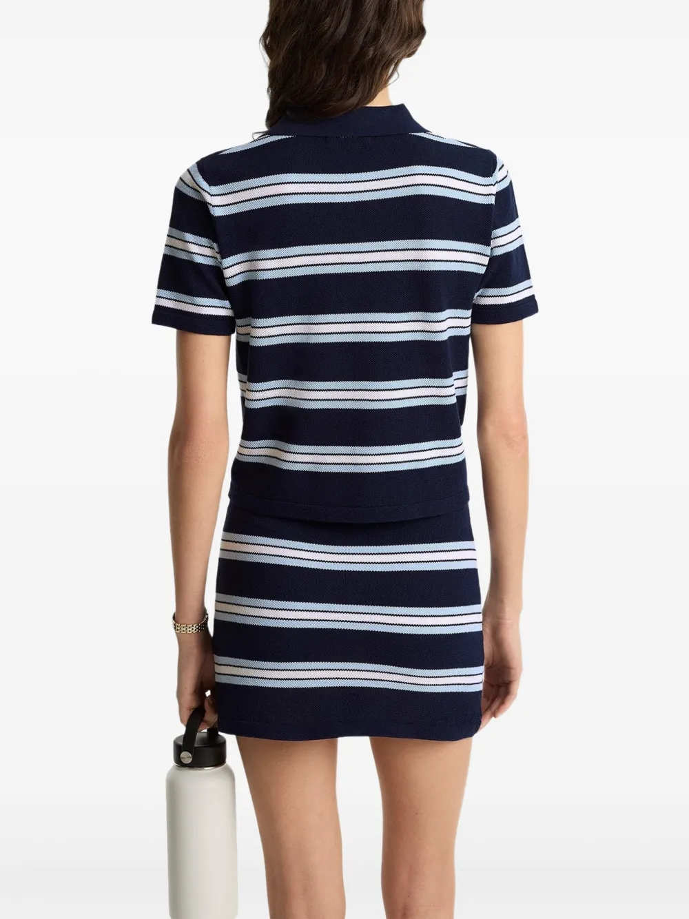 Sporty & Rich Gestreept poloshirt Blauw