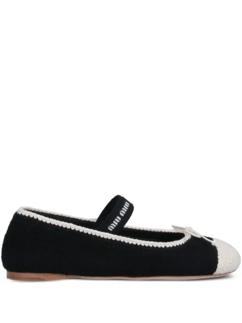 Miu Miu crochet-bow ballet flats