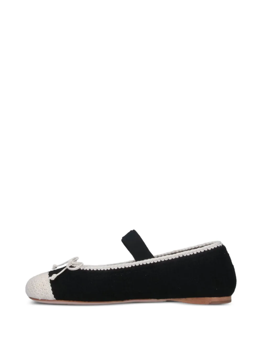 Miu Ballerina's met gehaakte strik Zwart