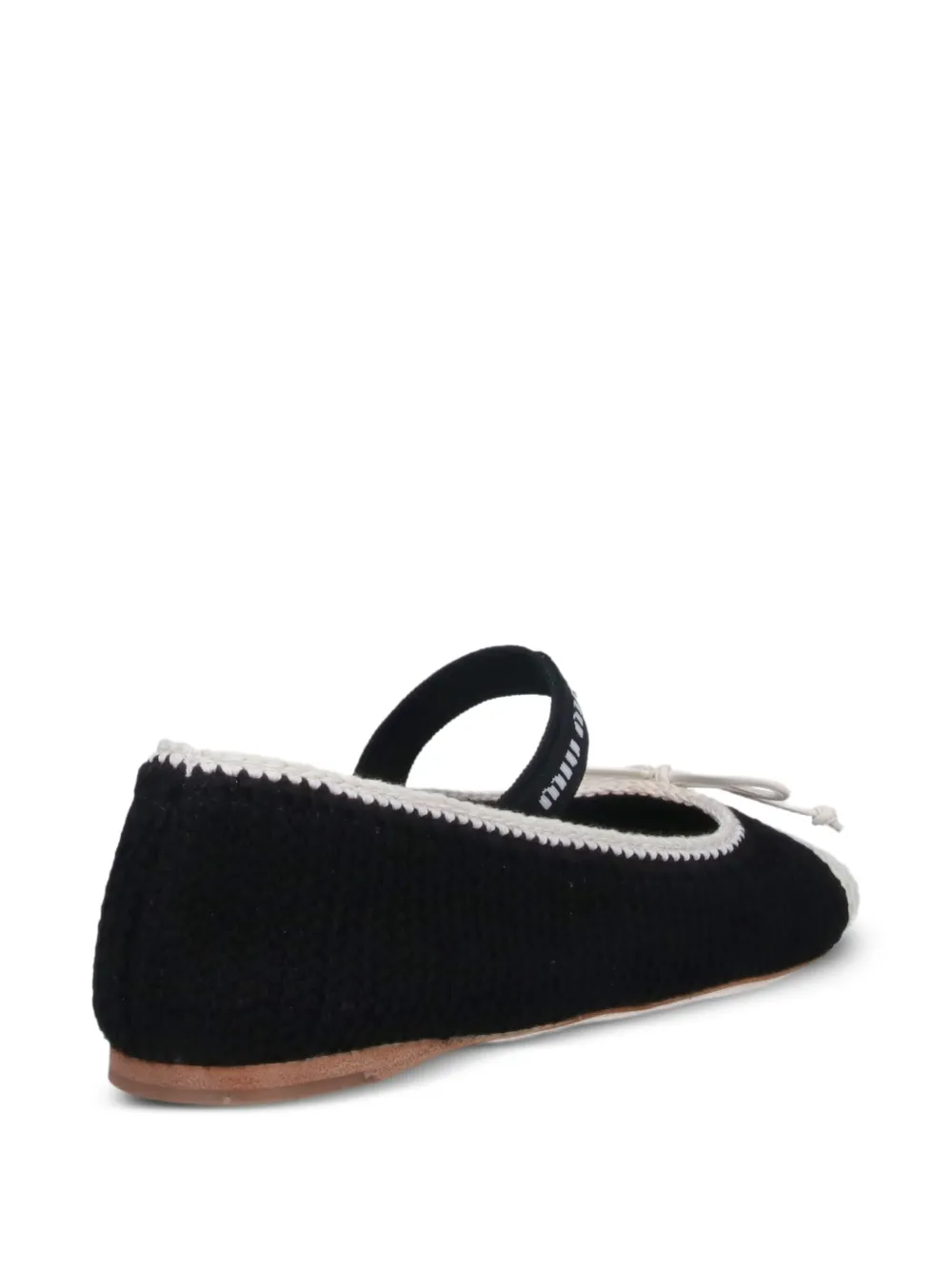Miu Ballerina's met gehaakte strik Zwart