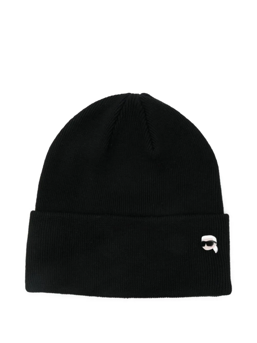 Karl Lagerfeld Logo-detail Beanie In Black