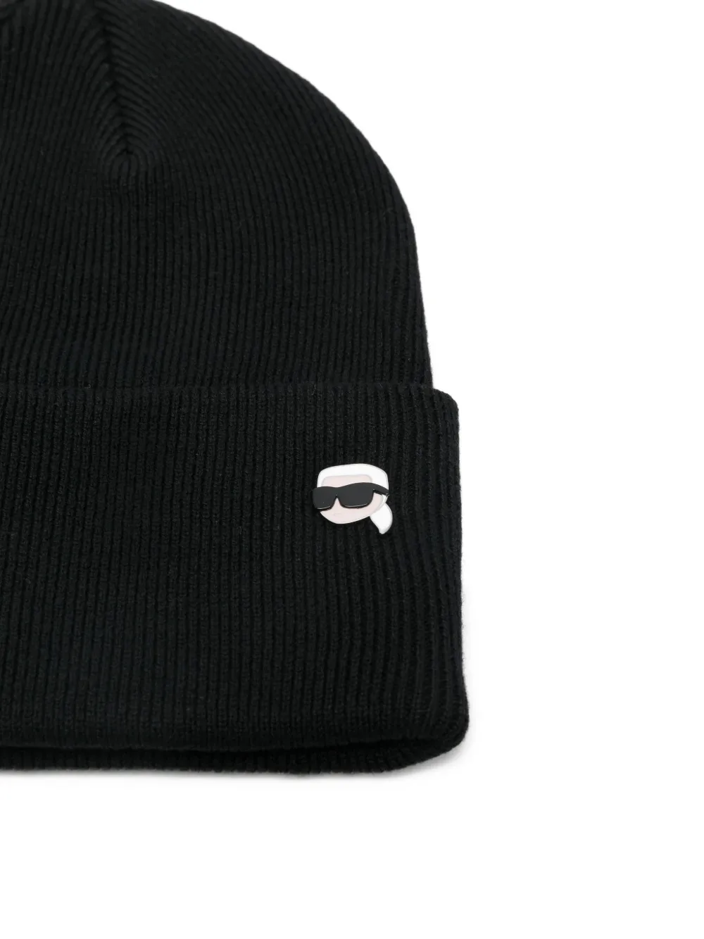 Karl Lagerfeld Logo-detail Beanie In Black