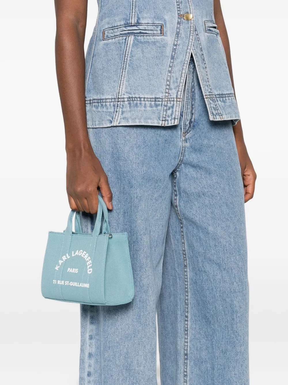 Karl Lagerfeld mini logo-print tote bag - Blauw