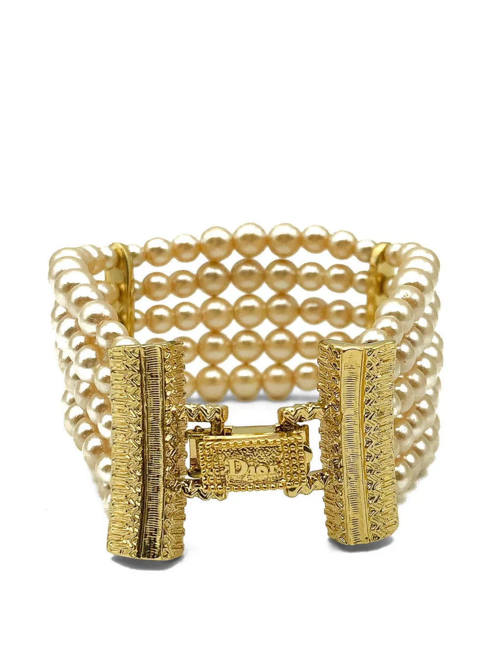Christian Dior Pre-Owned Bracciale con perle anni 2000 - Oro