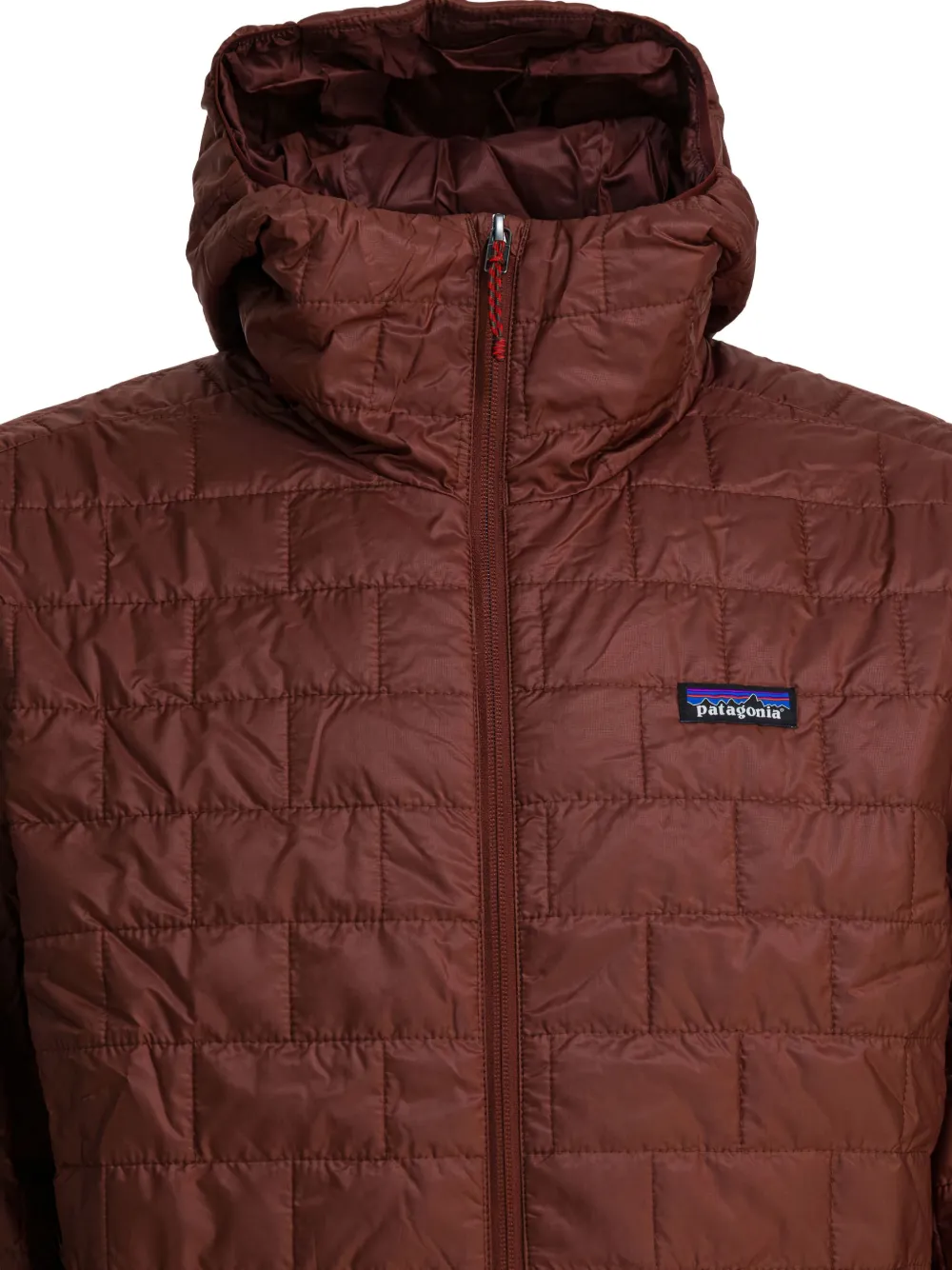 Patagonia Insulated Hooded Jacket Zipper Pockets In Red