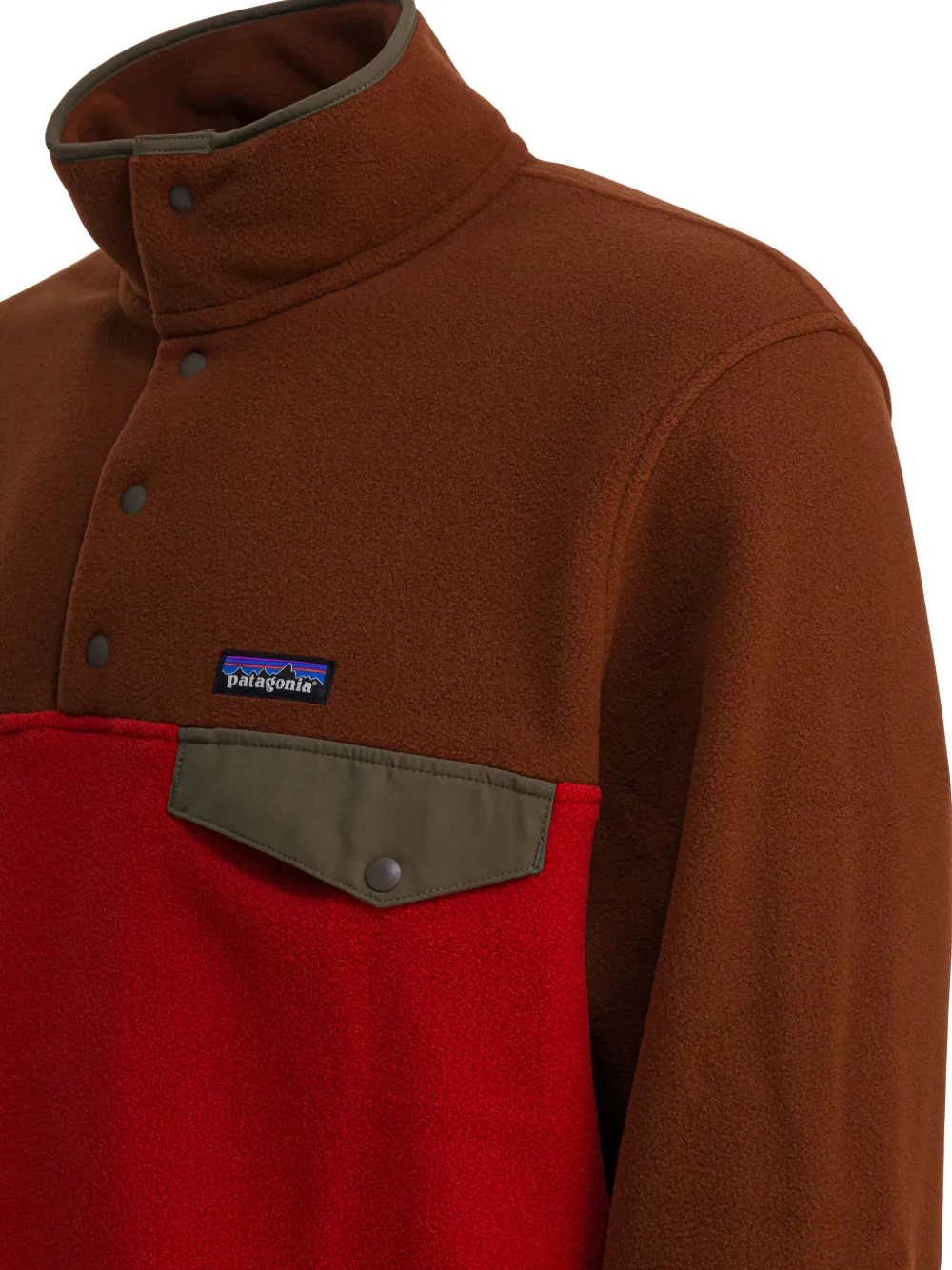 Patagonia Fleece sweater met drukknopen Rood