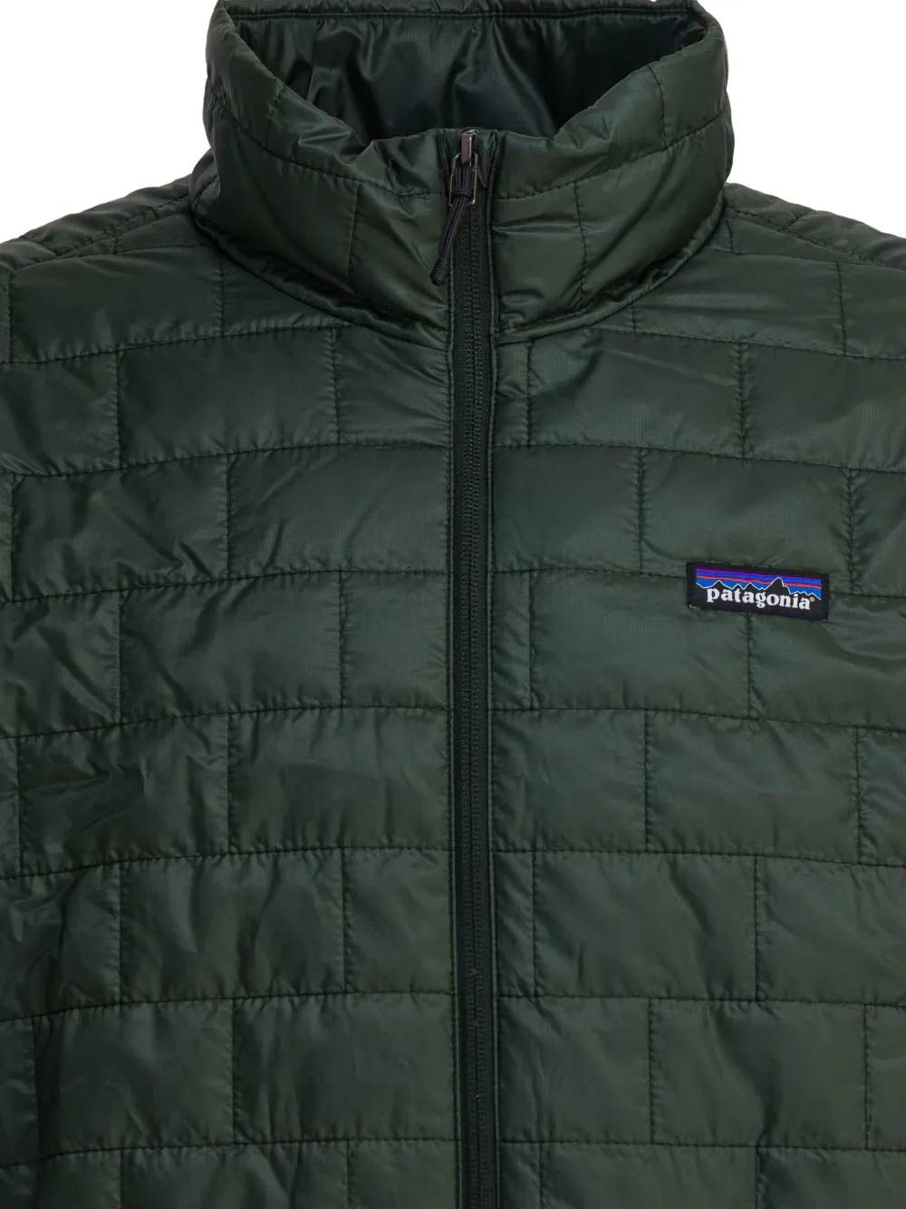 Patagonia Insulated Jacket With High Collar And Pockets In Green