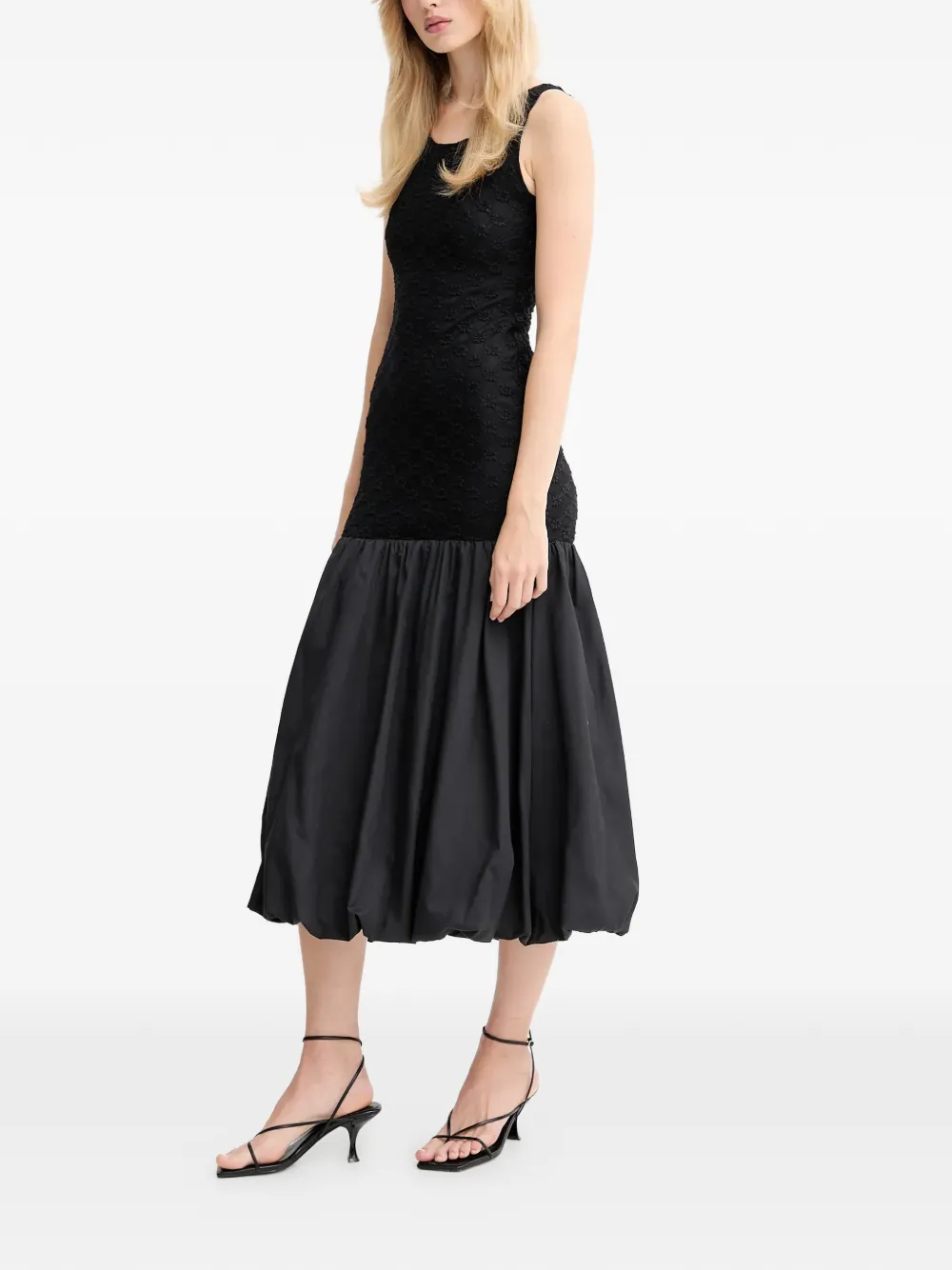  Bardot Floral-pattern Midi Dress - Black 