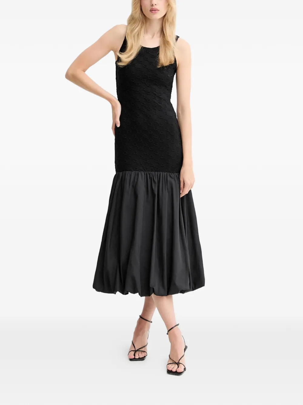 Bardot floral-pattern midi dress - Nero