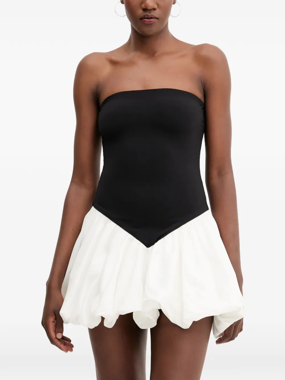 Bardot strapless mini dress - Nero