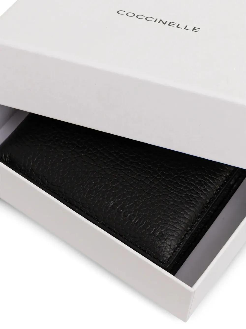 Coccinelle Leren portemonnee met logo-reliëf Zwart