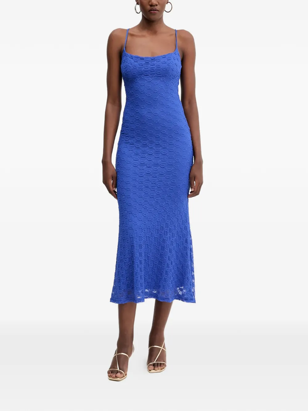 Bardot floral-pattern midi dress - Blu