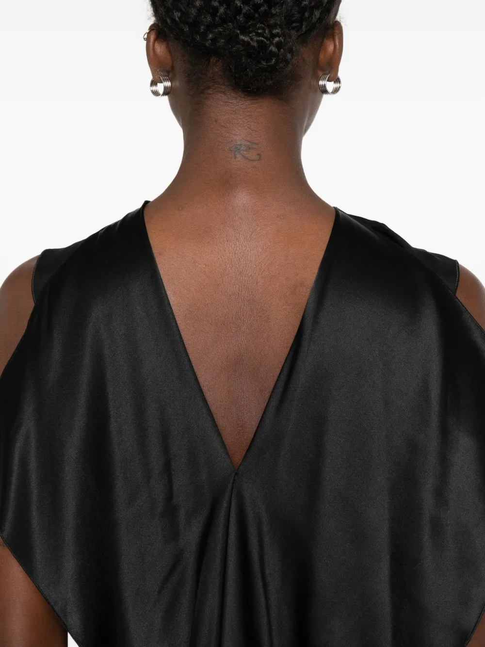 Stephan Janson Midi-jurk met pofmouwen Zwart