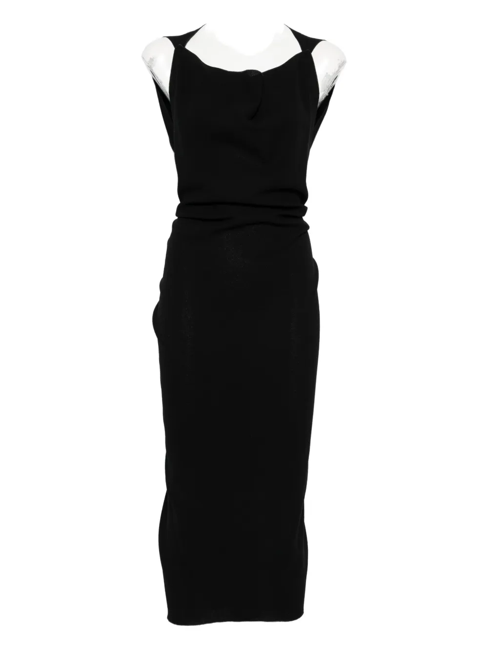Stephan Janson Draped Midi Dress In Black